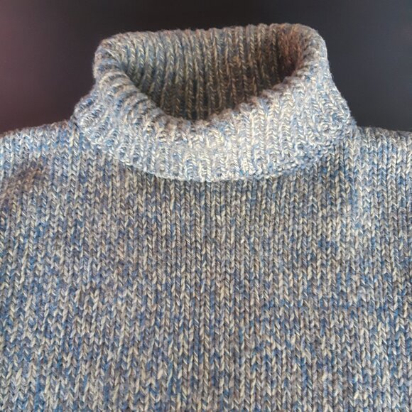 Nevada SZ L Turtle Neck Heavy Weight Sweater, Blue, Taupe & Cream - Picture 2 of 16